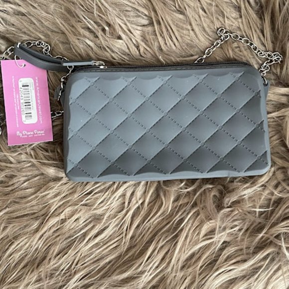 2 Gray Silicone Jelly Phone Purse - Picture 1 of 9